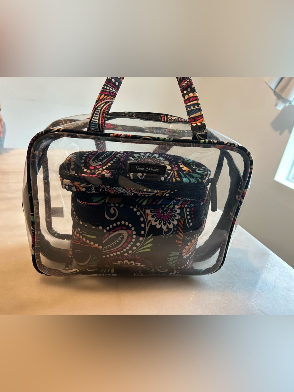 Vera Bradley Clear Travel Cosmetic Set - Paisley Print